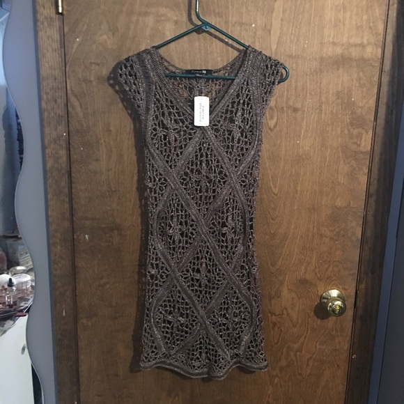 Forever 21 Tops - Brown crocheted boho tunic